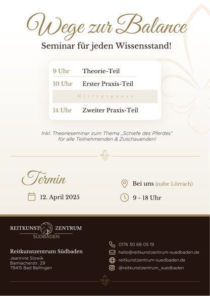 Teilnehmerplatz Reitkurs mit Hella Mohr
