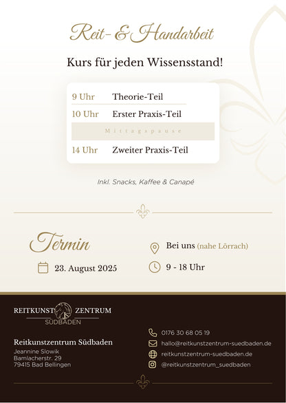 Zuschauerplatz Reit- & Handarbeits-Kurs mit Jeannine Slowik