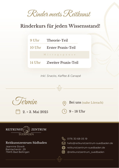 Zuschauerplatz Rinderkurs mit Dr. Kathy Quiggle